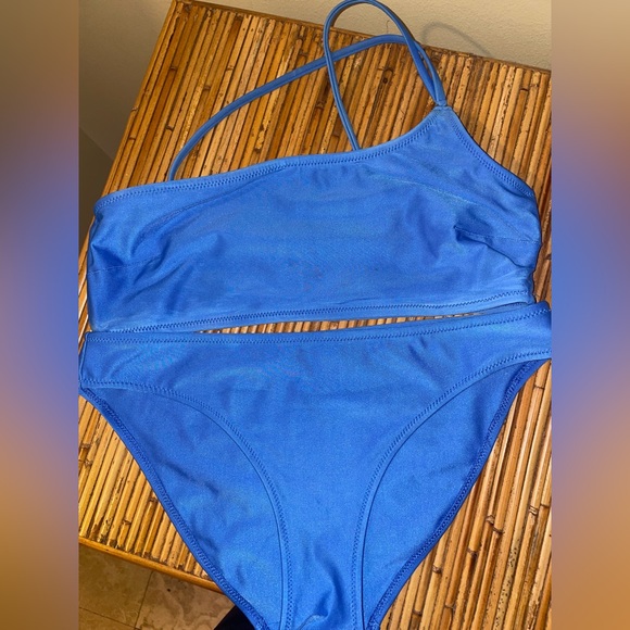 aerie Swim Blue One Shoulder Bikini Poshmark